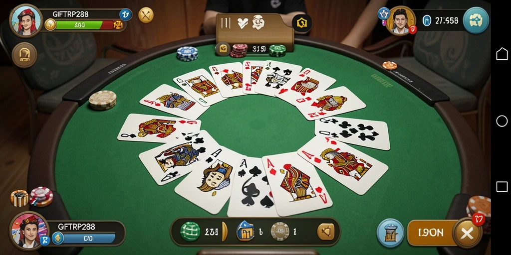 Tampilan screenshot utama GIFTRP288 menampilkan keseruan bermain Gaple.