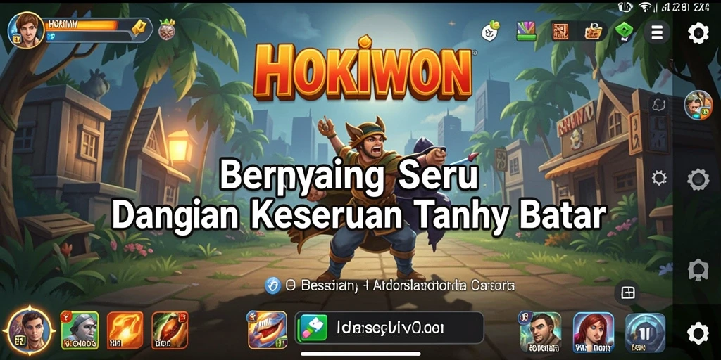 Tangkapan layar gameplay HOKIWON yang penuh warna dan seru.
