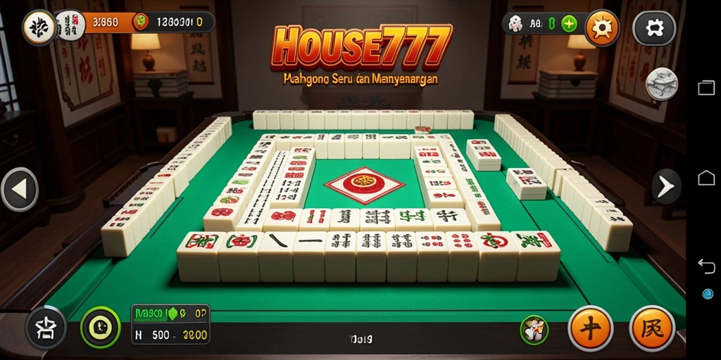 Tampilan gameplay menarik dari HOUSE777 dengan papan Mahjong.