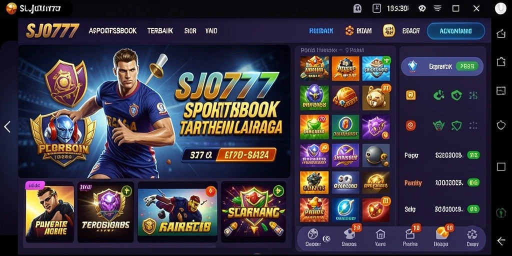 Screenshot SJO777 menampilkan taruhan olahraga secara langsung dan interaktif.