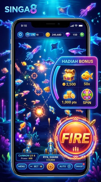 Tampilan beranda aplikasi Singa8 yang menarik dan informatif.